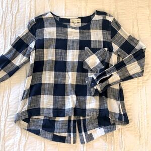 Cloth & Stone Gingham Plaid Long Sleeve Shirt